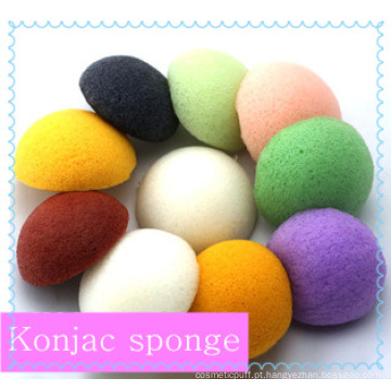 Esponja Konjac com Pacote de Caixa OEM / Esponja de Limpeza Verde Konjac / Espuma de Esponja